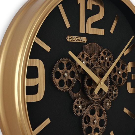 Dekoratif Çarklı Metal Duvar Saati