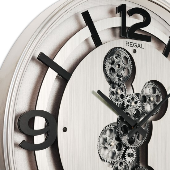 Regal Mechanica Gümüş Çarklı Duvar Saati