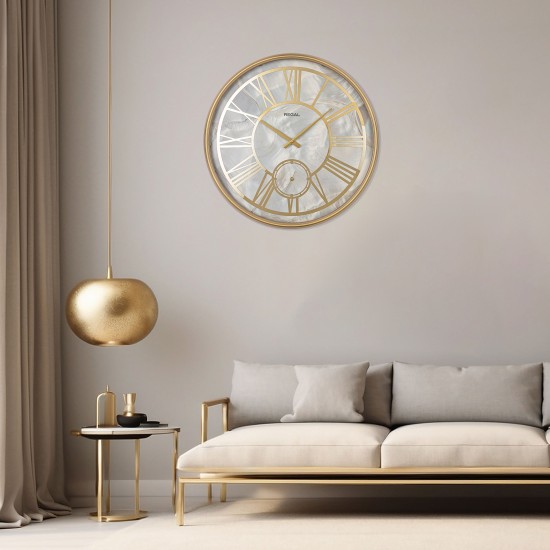 Led Işıklı Modern Metal Büyük Boy Duvar Saati | Gold Led Işıklı Modern Metal Büyük Boy Duvar Saati | Gold