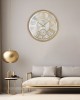 Led Işıklı Modern Metal Büyük Boy Duvar Saati | Gold Led Işıklı Modern Metal Büyük Boy Duvar Saati | Gold