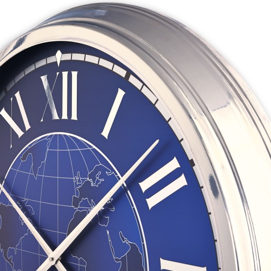 Regal Dünya Haritalı Dekoratif Büyük Boy Duvar Saati