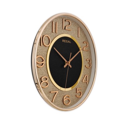 Pırıltı Serisi Duvar Saati | Gold-Siyah