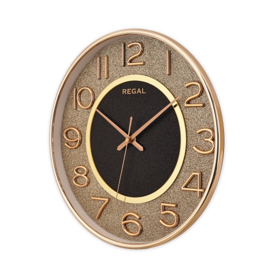 Pırıltı Serisi Duvar Saati | Gold-Siyah