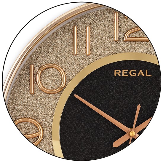 Pırıltı Serisi Duvar Saati | Gold-Siyah