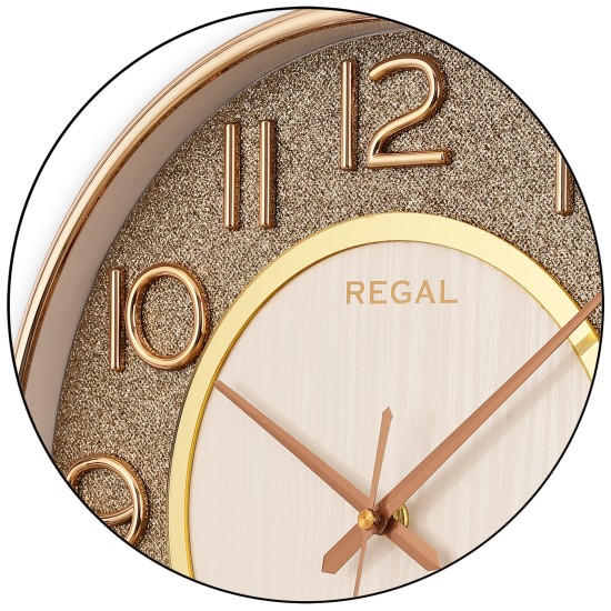 Pırıltı Serisi Duvar Saati | Gold-Beyaz