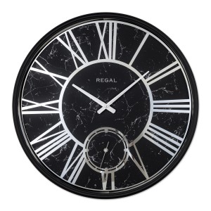 Led Işıklı Modern Metal Büyük Boy Duvar Saati | Siyah