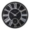 Led Işıklı Modern Metal Büyük Boy Duvar Saati | Siyah