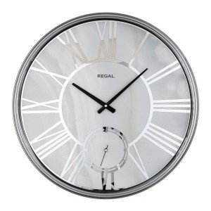 Led Işıklı Modern Metal Büyük Boy Duvar Saati | Gümüş