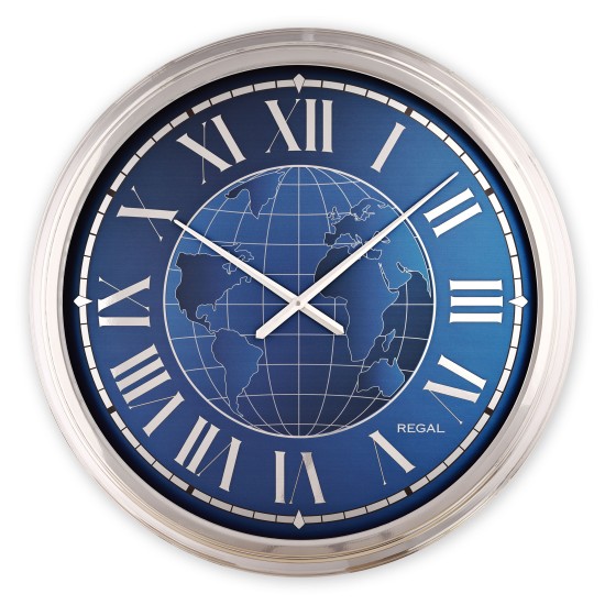 Regal Dünya Haritalı Dekoratif Büyük Boy Duvar Saati