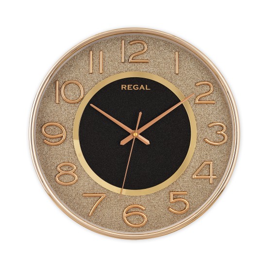 Pırıltı Serisi Duvar Saati | Gold-Siyah